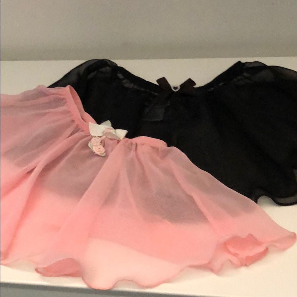 CHIFFON GIRLS DANCE SHEER PINK AND BLACK SKIRTS